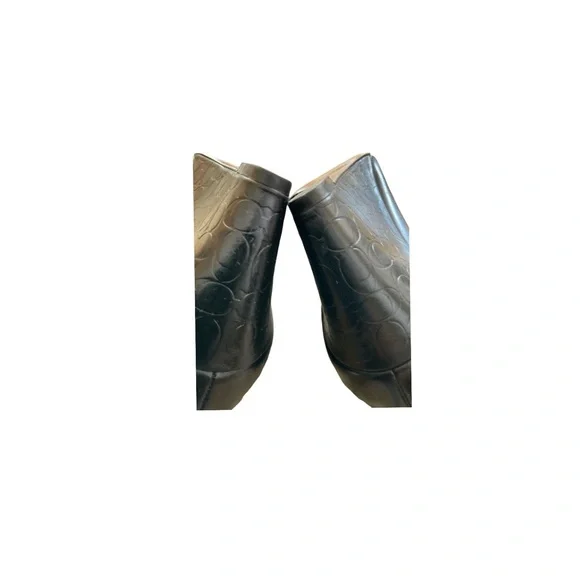 Coach Signature Wedge Peep-Toe Shoes monogram 
Size: 8 Black EUC - Picture 9 of 14